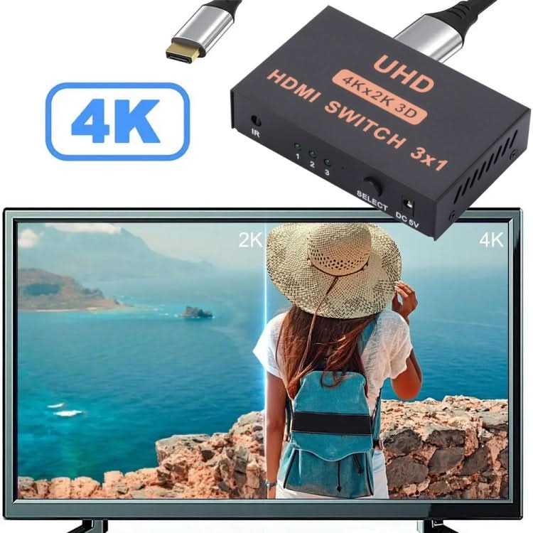 HDMI Switch 3 into 1 out 4Kx2K HD Video Switch, with Remote Control My Store