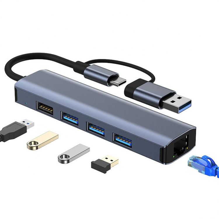 BYL-2208 5 in 2 USB + USB-C / Type-C to USB Multifunctional Docking Station HUB Adapter My Store