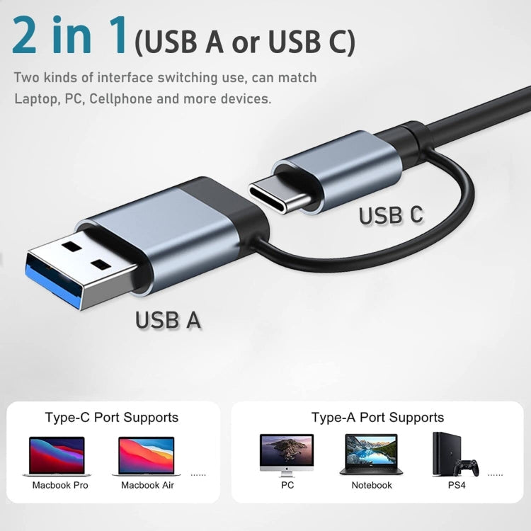 BYL-2208 5 in 2 USB + USB-C / Type-C to USB Multifunctional Docking Station HUB Adapter My Store