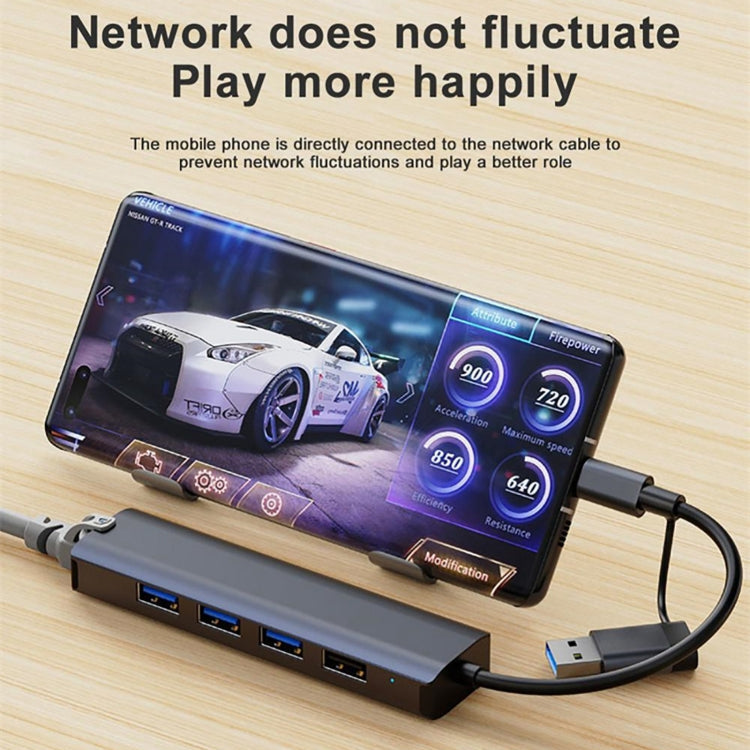 BYL-2208 5 in 2 USB + USB-C / Type-C to USB Multifunctional Docking Station HUB Adapter My Store