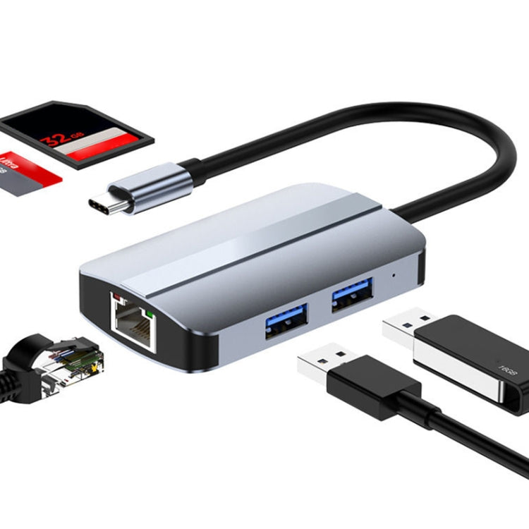 BYL-2112 5 in 1 USB-C / Type-C to USB Multifunctional Docking Station HUB Adapter