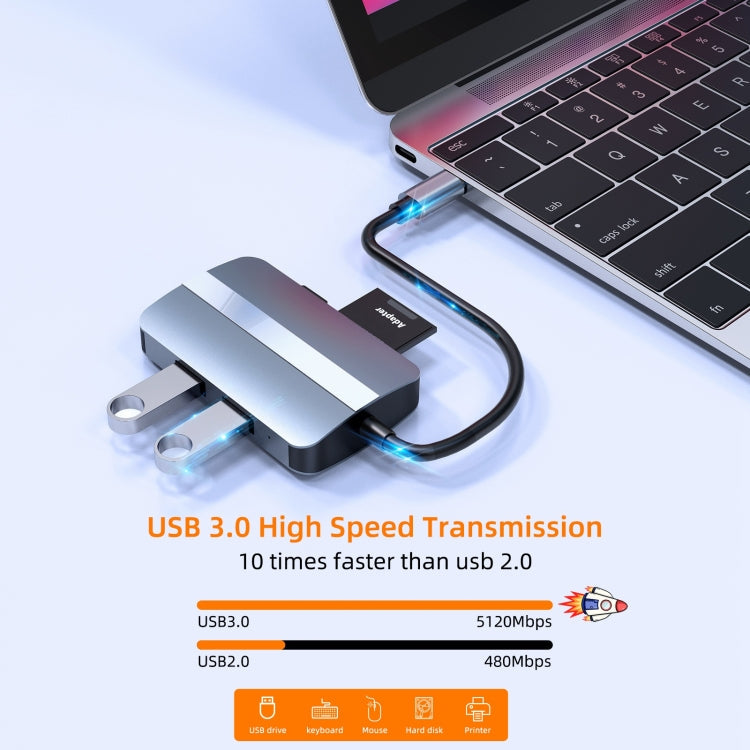 BYL-2112 5 in 1 USB-C / Type-C to USB Multifunctional Docking Station HUB Adapter My Store