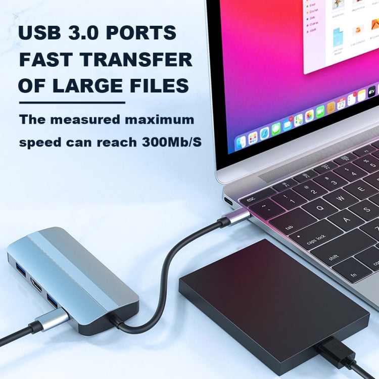 BYL-2109 5 in 1 USB-C / Type-C to USB Multifunctional Docking Station HUB Adapter