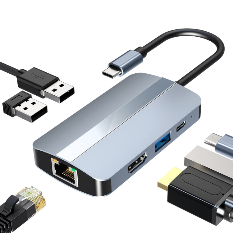 BYL-2203 6 in 1 USB-C / Type-C to USB Multifunctional Docking Station HUB Adapter My Store