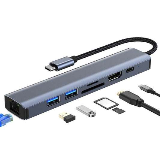 BYL-2303 7 in 1 USB-C / Type-C to USB Multifunctional Docking Station HUB Adapter My Store