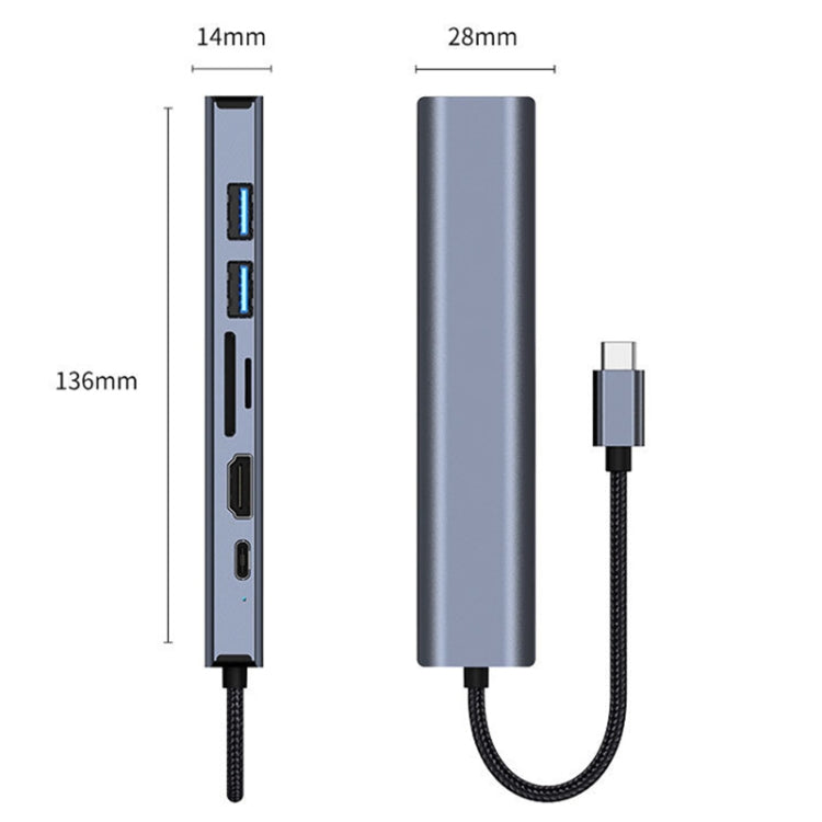 BYL-2303 7 in 1 USB-C / Type-C to USB Multifunctional Docking Station HUB Adapter My Store