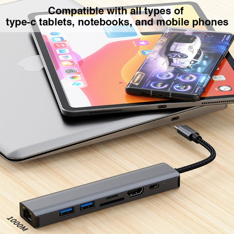 BYL-2303 7 in 1 USB-C / Type-C to USB Multifunctional Docking Station HUB Adapter My Store