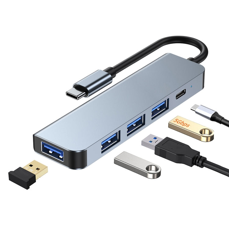 BYL-2301 5 in 1 USB-C / Type-C to USB Multifunctional Docking Station HUB Adapter