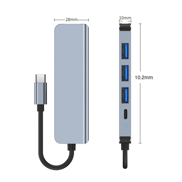 BYL-2301 5 in 1 USB-C / Type-C to USB Multifunctional Docking Station HUB Adapter My Store