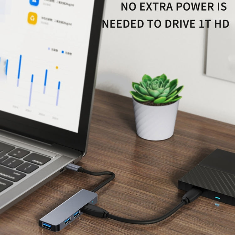 BYL-2301 5 in 1 USB-C / Type-C to USB Multifunctional Docking Station HUB Adapter