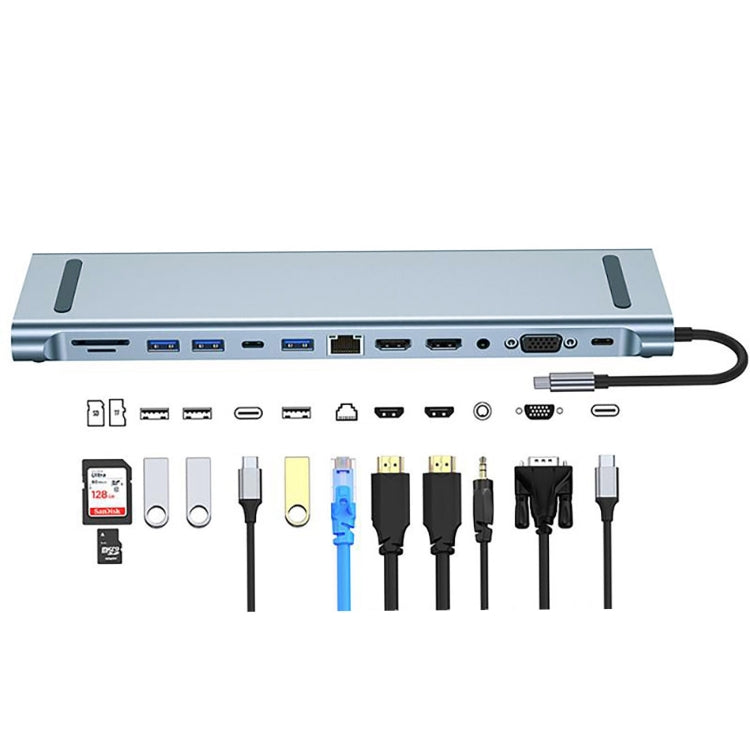 BYL-2003U2 12 in 1 USB-C / Type-C to USB Multifunctional Docking Station HUB Adapter My Store