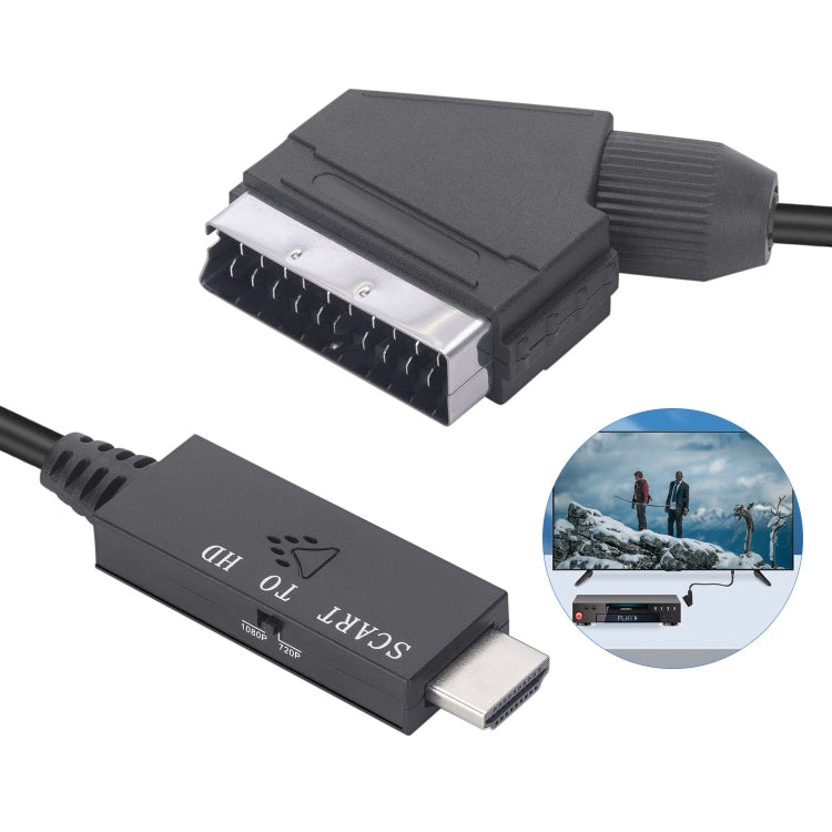 Scart To HDMI-Compatible Converter Video Audio Adapter Cable My Store