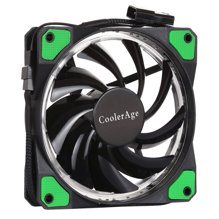 Color LED 12cm 3pin Computer Components Chassis Fan Computer Host Cooling Fan Silent Fan Cooling, with Power Connection Cable & Green Light