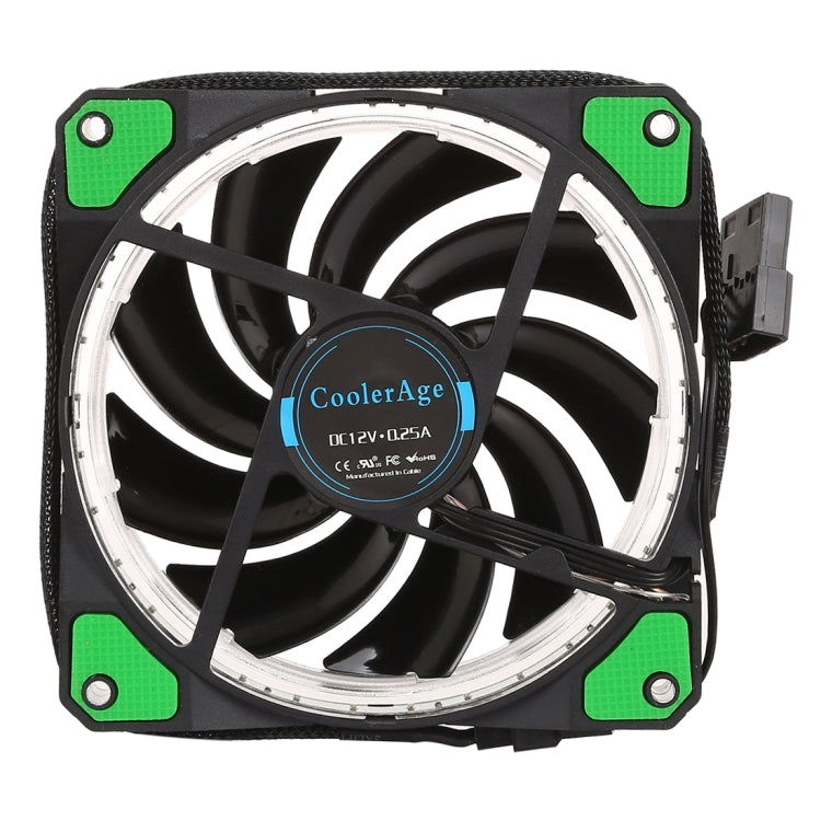 Color LED 12cm 3pin Computer Components Chassis Fan Computer Host Cooling Fan Silent Fan Cooling, with Power Connection Cable & Green Light