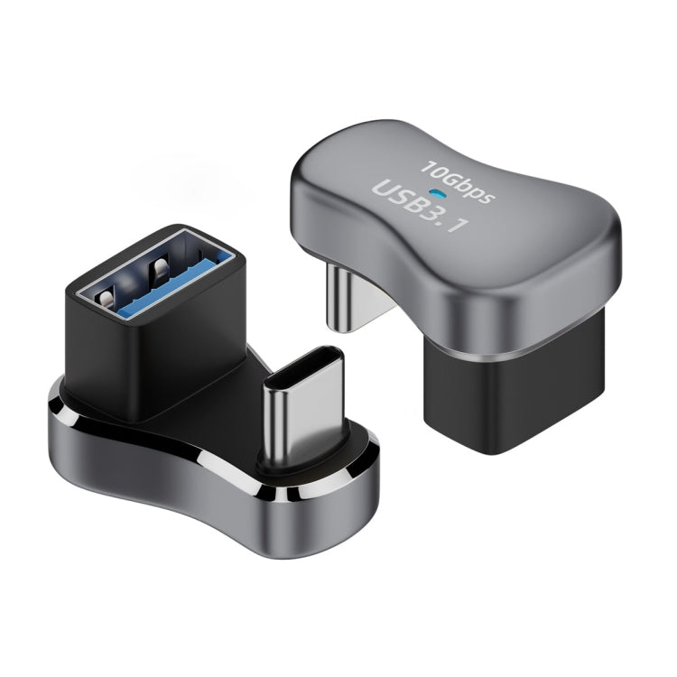 140 Вт 20 Гбит/с USB-C / Type-C Male to USB Female U-образный угловой зарядный адаптер