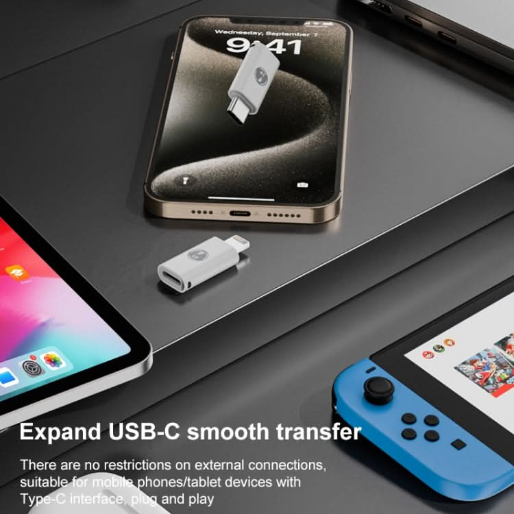 8 Pin Male to USB-C/Type-C Female ABS Charging Adapter