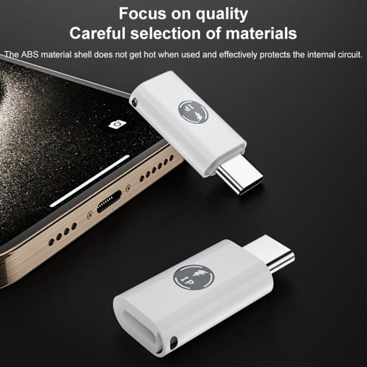 8 Pin Male to USB-C/Type-C Female ABS Charging Adapter