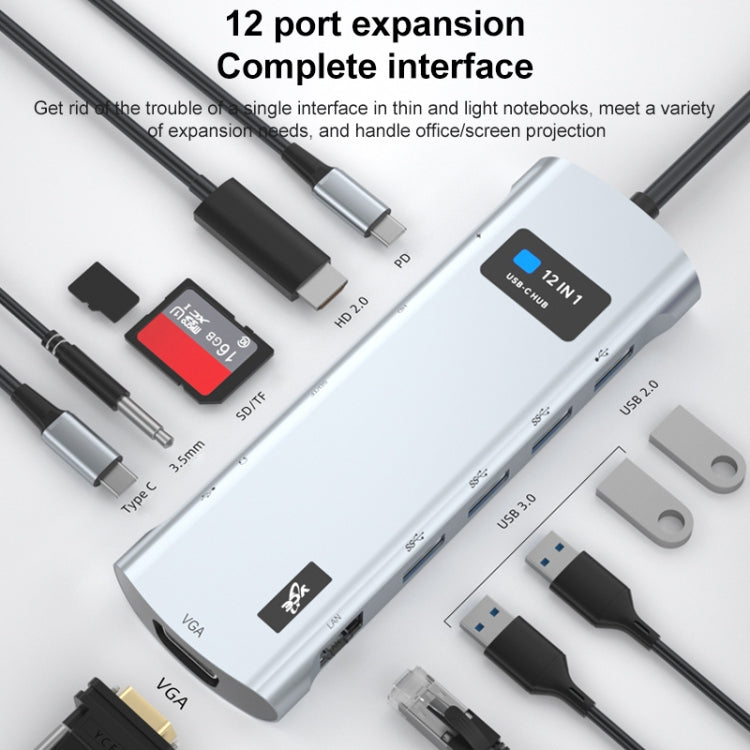 V261A 12 in 1 Elbow USB-C/Type-C to USB Digital Display Docking Station HUB Adapter My Store