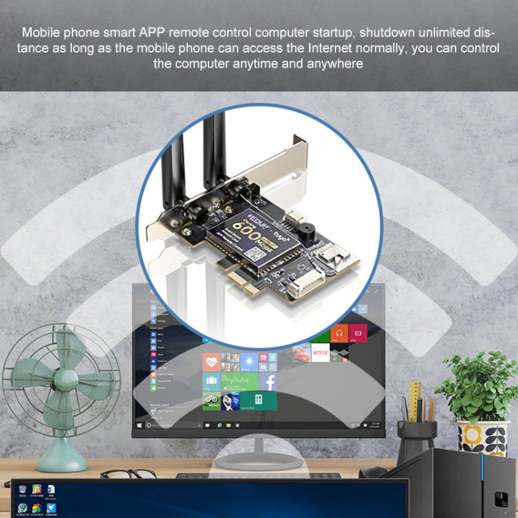 EDUP AC600SW 600Mbps Remote Control Computer Power On and Off Network Card My Store