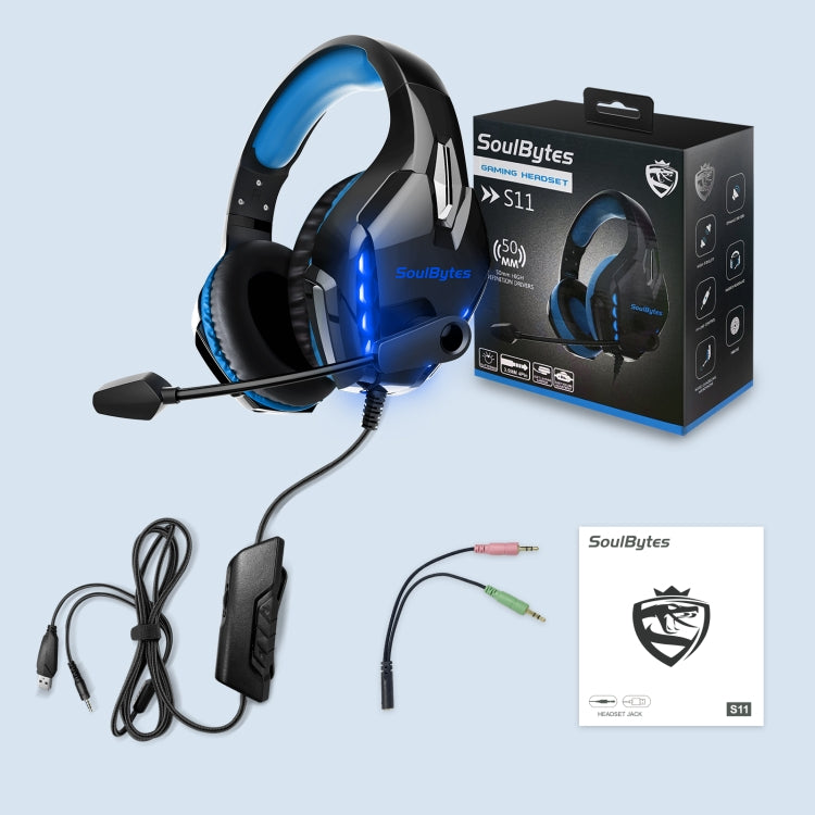 Soulbytes S11 USB + 3.5mm 4 Pin Adjustable LED Light Gaming Headset with Mic My Store