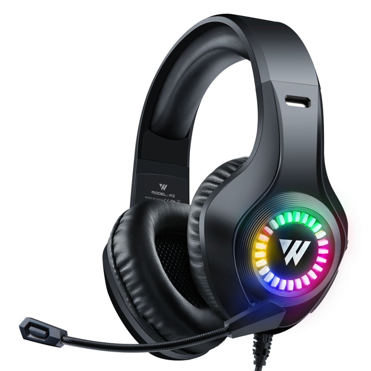 Wintory M3 USB + 3.5mm 4 Pin Adjustable RGB Light Gaming Headset with Mic My Store