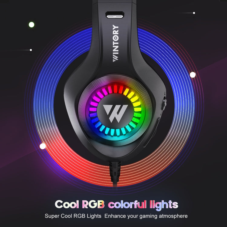 Wintory M3 USB + 3.5mm 4 Pin Adjustable RGB Light Gaming Headset with Mic My Store