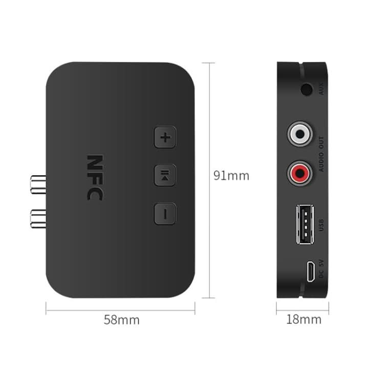 TI-800 NFC Desktop Bluetooth 5.0  Adapter Music Receiver for USB Drive Reads Bluetooth Speaker