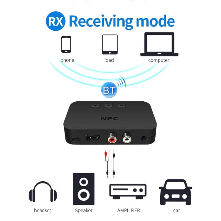 TI-800 NFC Desktop Bluetooth 5.0  Adapter Music Receiver for USB Drive Reads Bluetooth Speaker