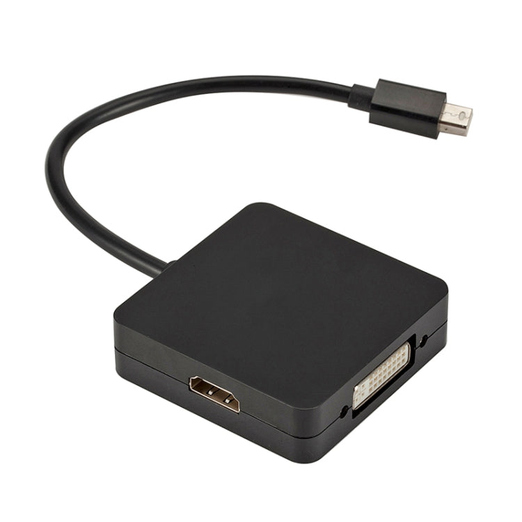 3 in 1 Mini DP Male to HDMI + VGA + DVI Female Square Adapter, Cable Length: 18cm My Store