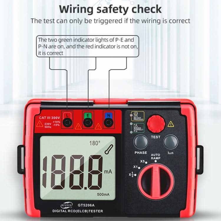 BENETECH GT5206A Professional LCD Digital Leakage Protector Switch Tester My Store