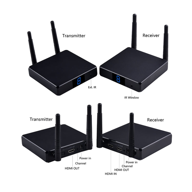 Measy FHD686-2 Full HD 1080P 3D 2.4GHz / 5.8GHz Wireless HD Multimedia Interface Extender 1 Transmitter + 2 Receiver, Transmission Distance: 200m