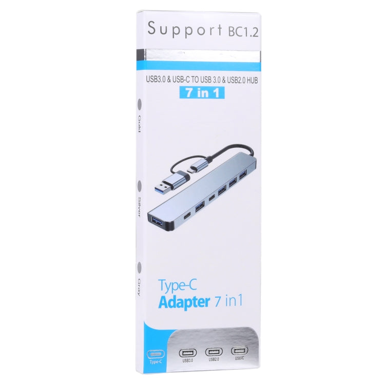 BYL-2217TU 7 in 1 USB 3.0 and Type-C / USB-C to USB 3.0 USB 2.0 HUB Adapter