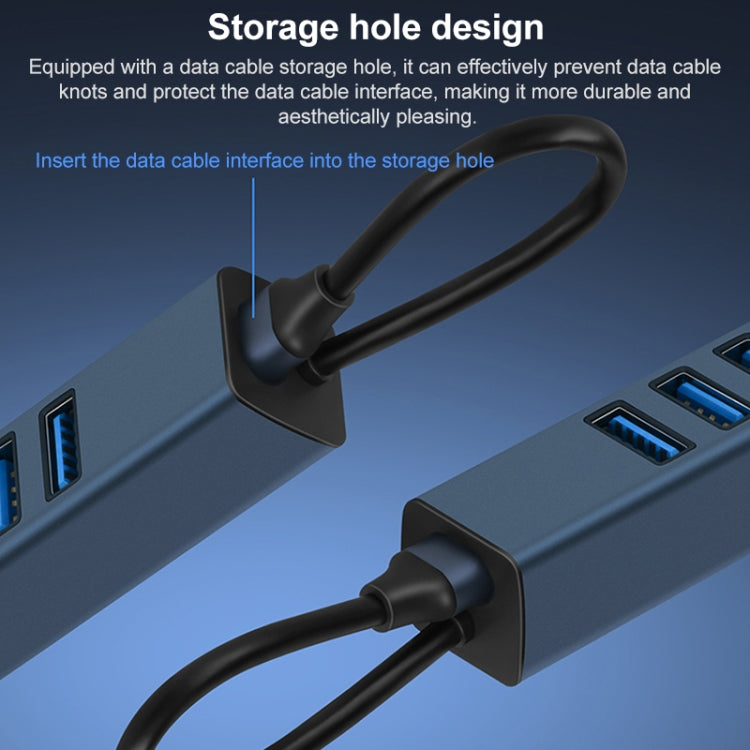 RDS 6307 USB to USB3.0 + Dual USB2.0 + RJ45 4 in 1 HUB Adapter