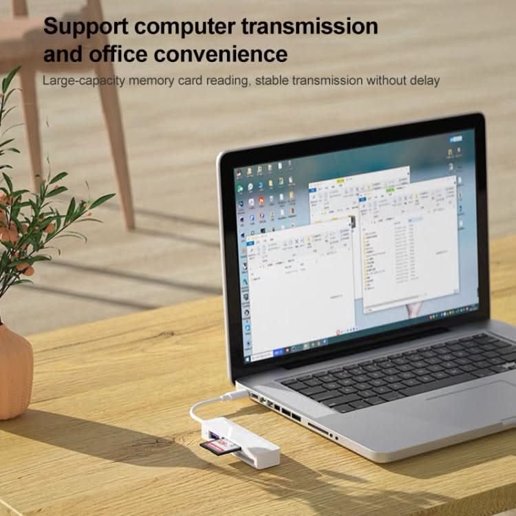 4 in 1 MS + SD + TF + USB2.0 Multi-function Card Reader for Type-C Devices