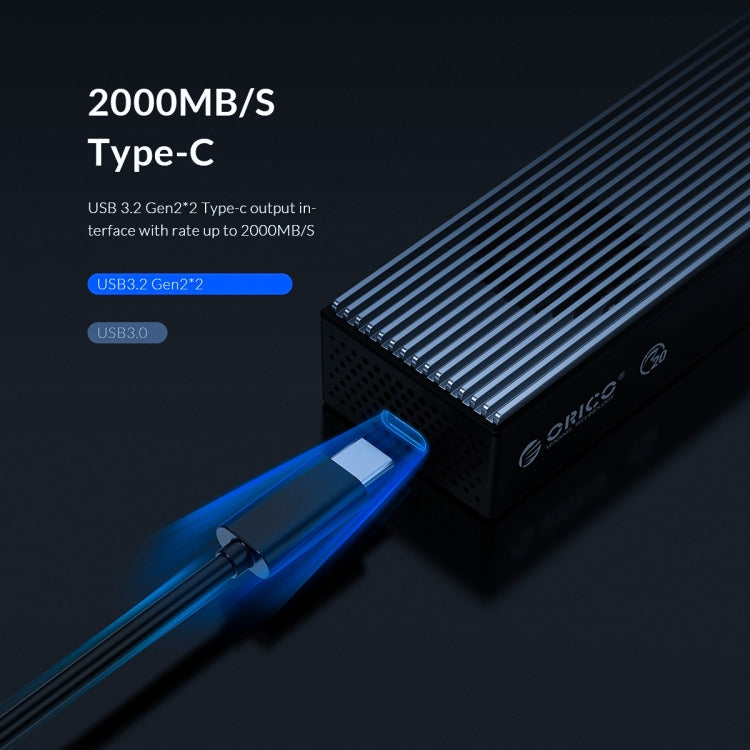 ORICO M2PVC3-G20-GY-BP USB3.2 20Gbps M.2 NVMe SSD Enclosure