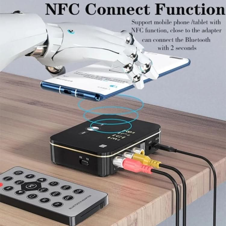 M8 NFC 2 in 1 NFC Optical Coaxial Bluetooth 5.0 Audio Transmitter Receiver with Digital Display