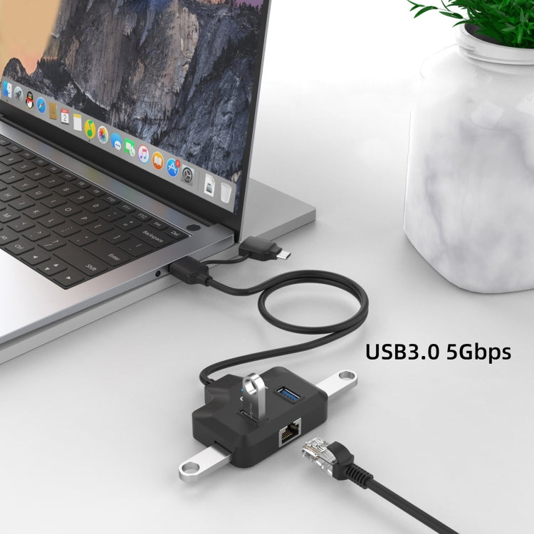 Onten OTN-UCA2310 4 in 2 USB-C / Type-C + USB3.0 4-Ports HUB Docking Station