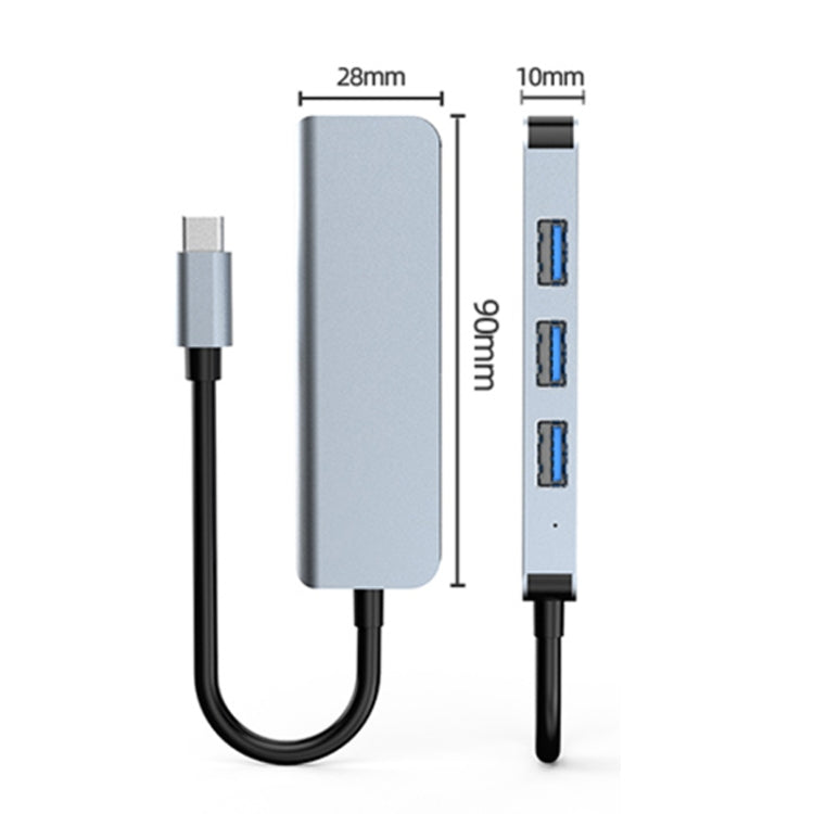 BYL-2013T 4 in 1 USB-C / Type-C to USB 3.0 x 1 + USB 2.0 x 3 HUB Adapter My Store