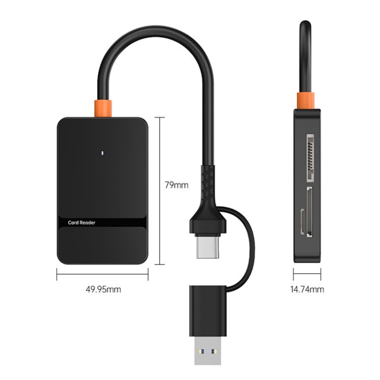 ADS-316 8 in 1 Type-C+USB Multi-function Card Reader