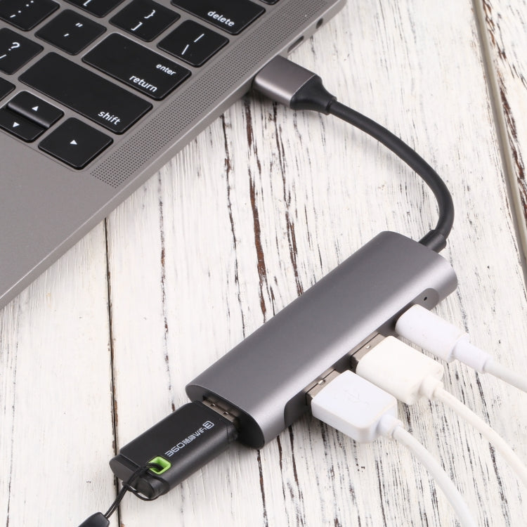 T-811 4 in 1 USB-C / Type-C to 3 USB 3.0 + USB-C / Type-C Ports HUB Docking Station