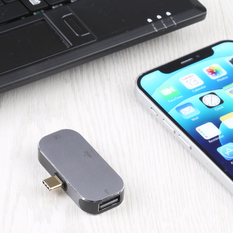 3 in 1 USB-C / Type-C Male to USB-C / Type-C Charging + USB + 4K 60Hz HDMI Female Adapter