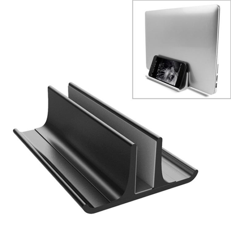 Universal Portable Aluminum Alloy Single Slot Width Adjustable Laptop Vertical Radiating Storage Stand Base