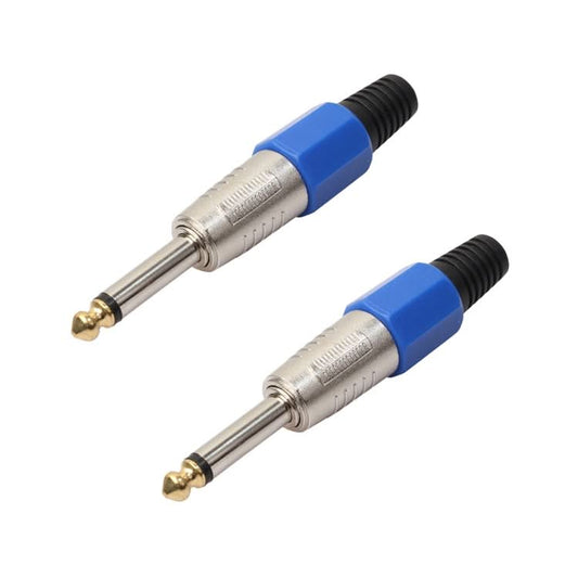 2 PCS 6.35 Gold-plating Mono Microphone Audio Plug-Reluova