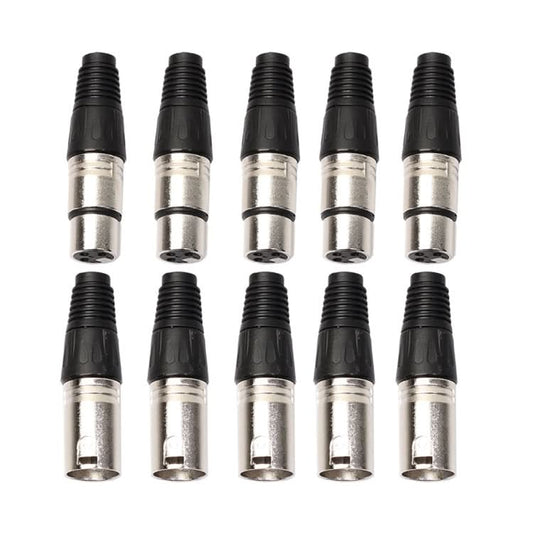 5 Pairs 3 Pin XLR Plug Male + Female Jack Mic Jack Plug Socket Connector My Store