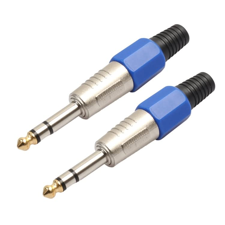 2 PCS 6.35mm Gold-plating Audio Plug Stereo Microphone Cord Plug-Reluova