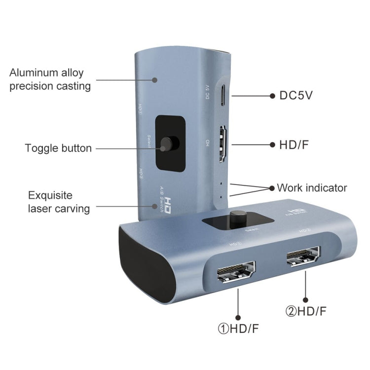 Z56 HD Female x 2 to USB-C / Type-C + HD Female Two Way HD Switcher My Store