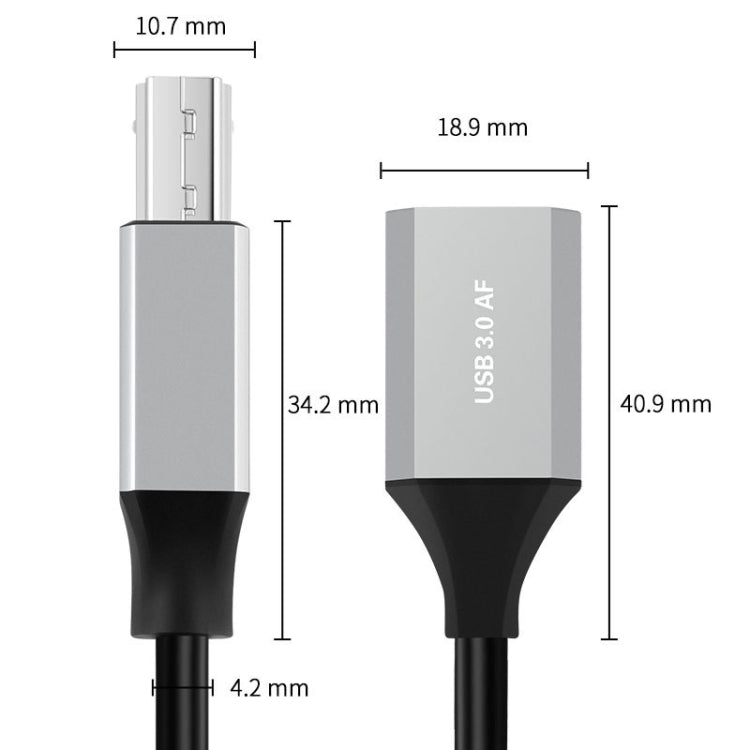 USB-C / Type-C 3.1 to USB 3.0 Male Square Port Printer Data Transmission Extension Cable, Length:1.2m