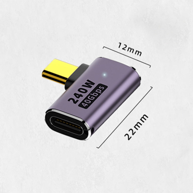 240W USB-C/Type-C Female to USB-C/Type-C Male 40Gbps Side Bend Adapter with Light My Store