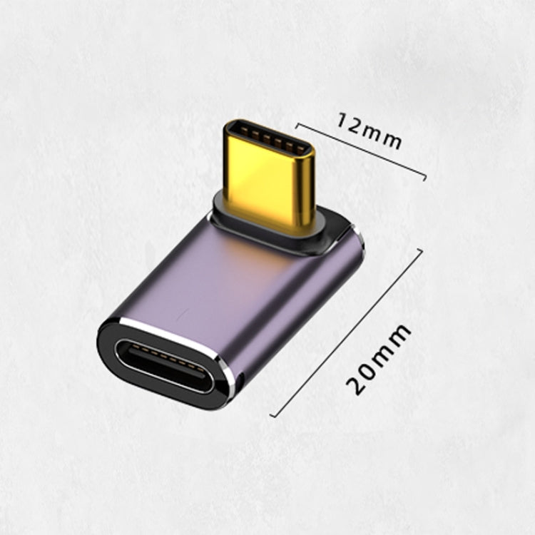 240W USB-C/Type-C Female to USB-C/Type-C Male 40Gbps Vertical Angle Adapter with Light