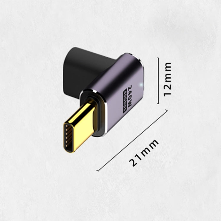 240W USB-C/Type-C Female to USB-C/Type-C Male 40Gbps Up and Down Bend Adapter with Light My Store